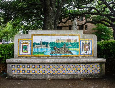 Bench in Spanish Plaza, Mobile, Alabama