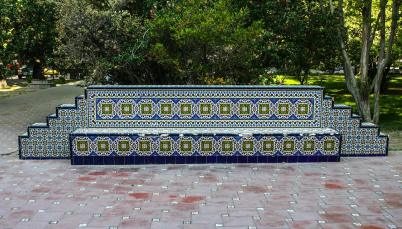 Bench in Plaza Espana, Mendoza, Argentina