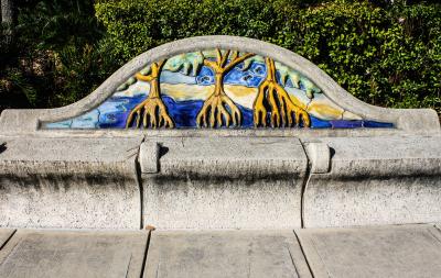 Bench in Riverwalk, Tampa, Florida