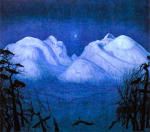 Winter Night in the Mountains, by Harald Sohlberg.