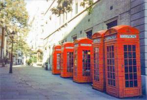 British telephone booths