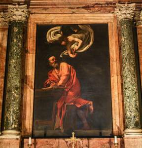 The Inspiration of Saint Matthew, by Caravaggio